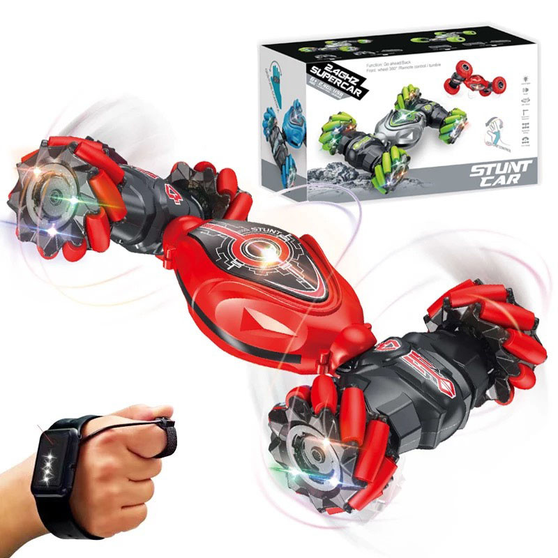 Трюкова Машинка Перевертень з Браслетом та Пультом Управління + Обертання на 360° та Дрифт + Музика та LED Підсвічування Stunt Car, фото 1
