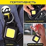 Портативний Замок Ліхтарик Кишеньковий 4в1 на Магніті та Акумуляторі TYPE-C зі Складною Підставкою Чорний, фото 4