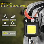 Портативний Замок Ліхтарик Кишеньковий 4в1 на Магніті та Акумуляторі TYPE-C зі Складною Підставкою Чорний, фото 5