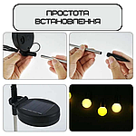 Світильник Лампочка LED Для Саду Декоративний Водонепроникний Ліхтар Для Клумби на Дачу 2в1 з Датчиком Світла на Сонячній Батареї, фото 9