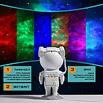 Лазерний Проєктор Нічник Астронавт Зоряного Неба LED Проєкція Космічні Галактики Для дітей і дорослих на, фото 5