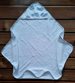 Дитячий махровий рушник з капюшоном для купання новонароджених 80*80 см BST Білий 1