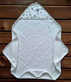 Дитячий махровий рушник з капюшоном для купання новонароджених 80*80 см BST Білий 2