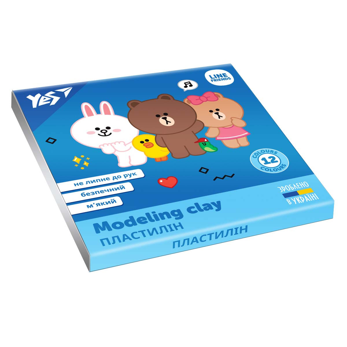 Пластилін YES Line Friends 12 кольорів 240 г (540621)