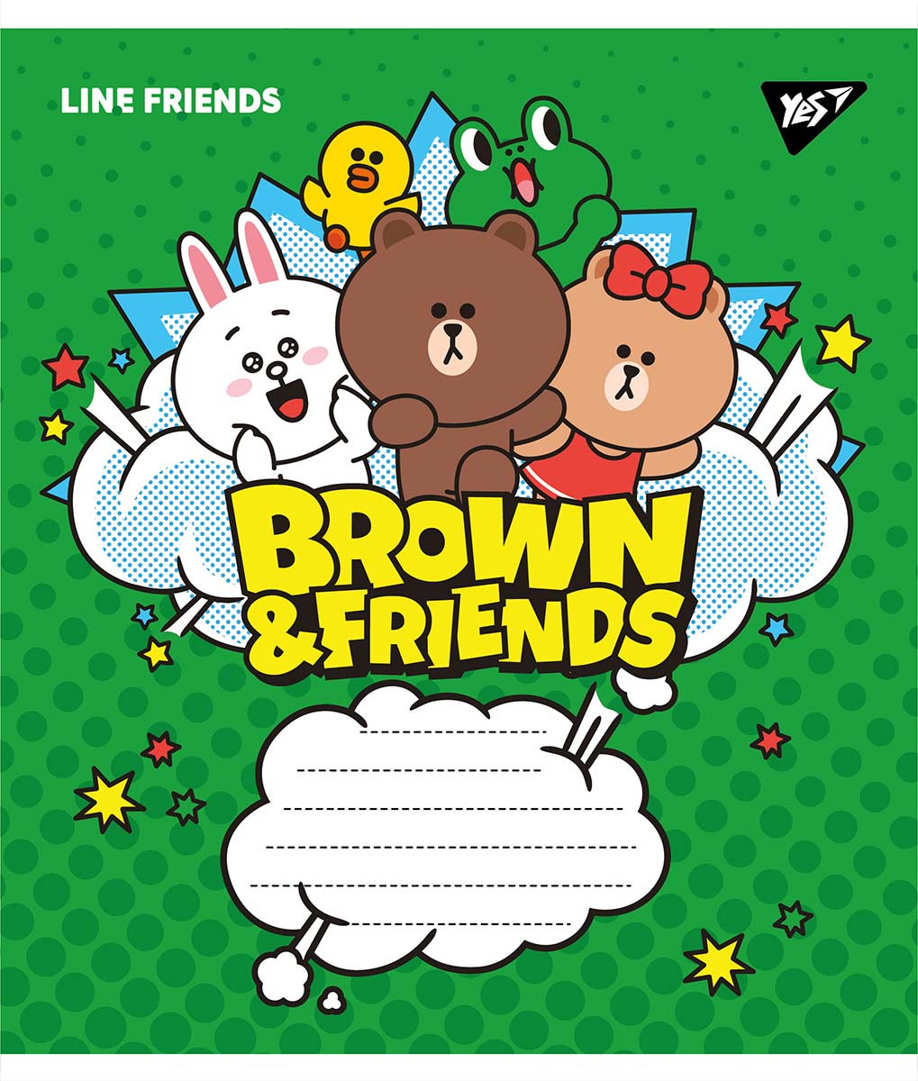 Зошит шкільний А5/18 лінія YES Line friends  набір 25 шт. (766351)