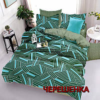 Хлопковые ткани компаньоны для постельного белья зеленая Бязь Gold Lux принт геометрия (A+B) - (50м+50м)