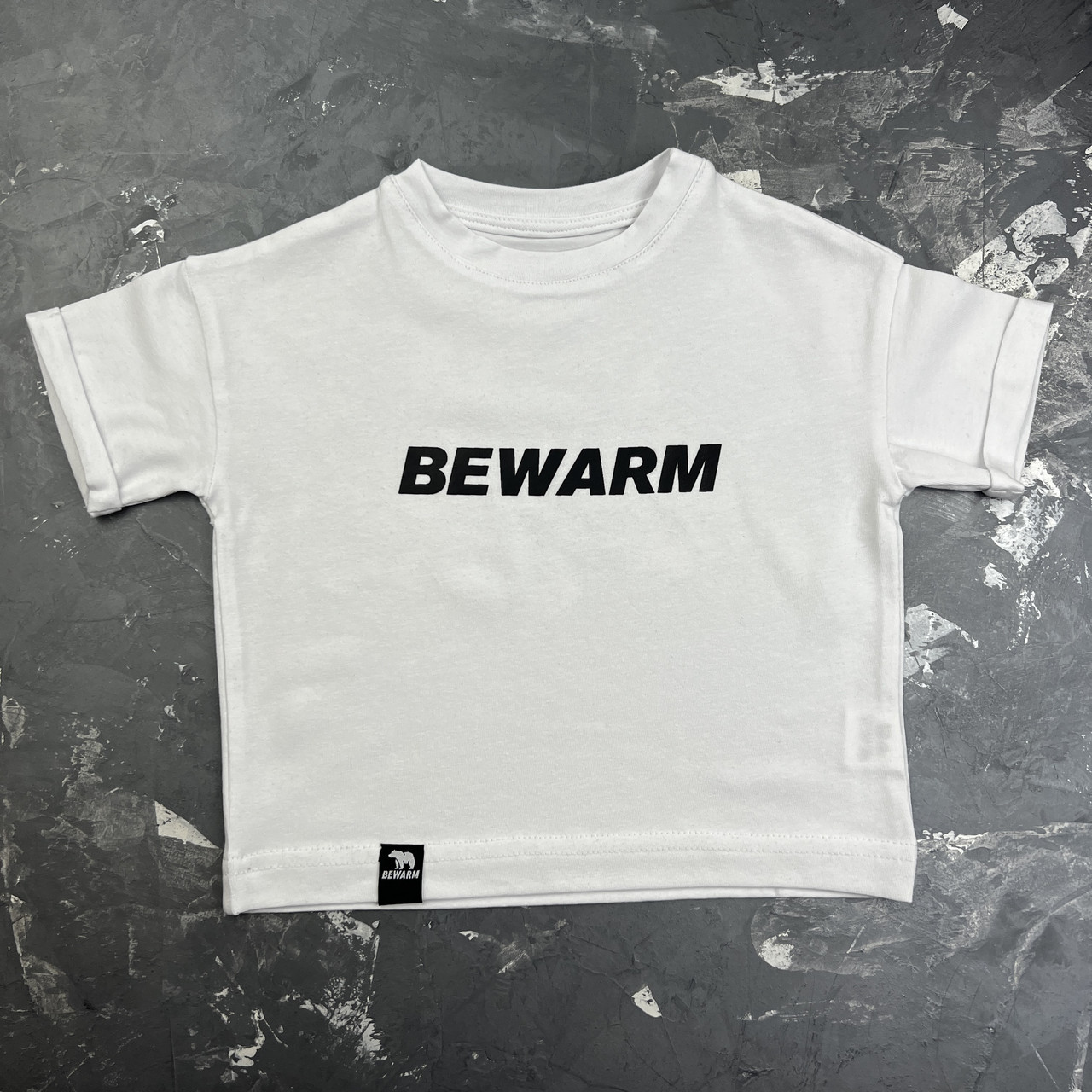 Детская футболка белая с принтом BEWARM - фото 2 - id-p1418664946