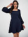 Нарядне коротке жіноче плаття на весілля, на випускний, темно-синє, фото 4
