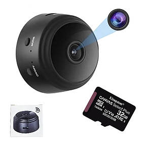 Комплект бездротова IP камера А9 1080P FullHD та карта пам'яти 32 Гб Міні камера з WIFI та нічним баченням