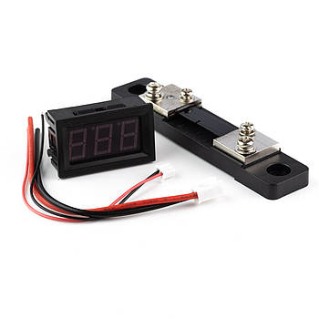 Цифровий амперметр постійного струму 0~50А DC з шунтом Червоний