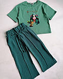 Штани кюлоти літні для дівчинки, зелені Freedom SmileTime, фото 4