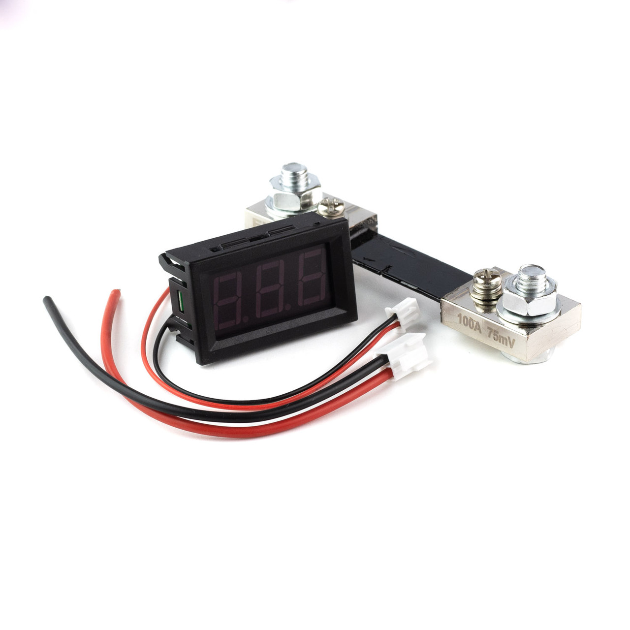 Цифровий амперметр постійного струму 0 ~100 А DC з шунтом Червоний am100r-1, фото 1
