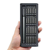 Набір магнітних викруток 25 в 1 для точної роботи з дрібними деталями телефонів, годинників, техніки у футлярі