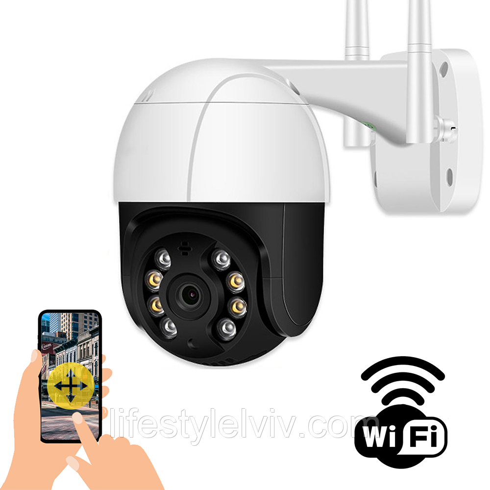 Поворотна Wi-Fi камера відеоспостереження PTZ Outdoor Camera ICSEE 3MP / Відеоспостереження на вулицю