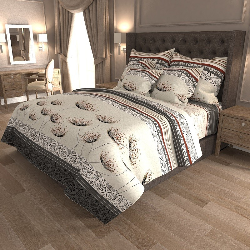 Підковдра на блискавці 145х215 (Бязь) | Полуторна підковдра від виробника "Королева Ночі" | Рослини з орнаментом, фото 1