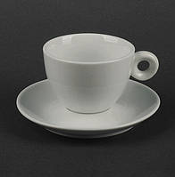 Чайный белый набор: чашка 200 мл с блюдцем.