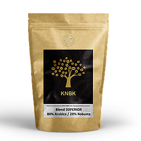 Купаж сортів KNBK SUPERIOR Арабіка 80 % / Робуста 20 % 500г. Свіжообсмажена кава