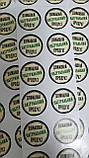 Набір із 20 круглих стікерів/наліпок "Домашній натуральний продукт" - діаметр 2,5 см, фото 2