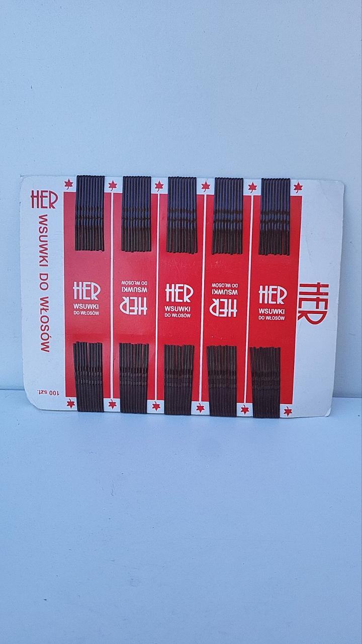 Шпильки-невидимки для волосся HER (пап 100 шт) 40 мм (Польща) каштан, фото 1