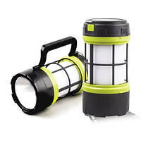 Туристический фонарь, фонарь с Powerbank 910-LED+COB, кемпинговый фонарик с ручкой Черный