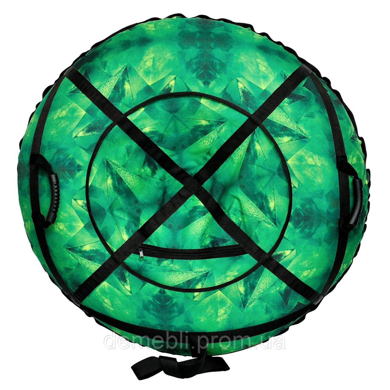 Надувная ватрушка100 см зеленый кристалл" (Оксфорд, ПВХ) пончик для катания с горки DMB - фото 6 - id-p1834763183