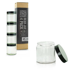 Comandante Clear Glass Набір з 4 скляних ємностей з кришками (Світлі)