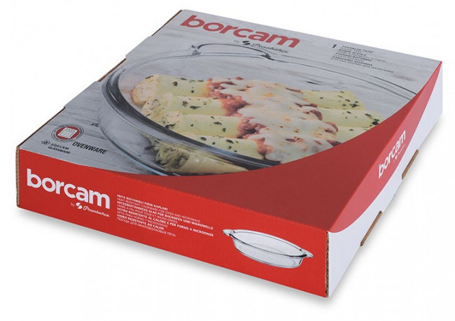 Купить Круглая стеклянная форма для запекания с ручками 25.5см Borcam ...