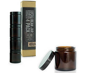 Comandante Clear Glass Набір з 4 скляних ємностей з кришками (Темні)