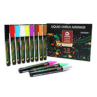 Набор мелових маркеров 12 цветов Liquid chalk marker Premium(BRT)