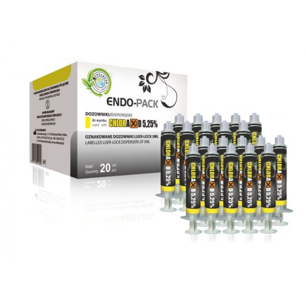 ENDO-PACK - шприци для промивання 20 шт. CHLORAXID (Хлораксід) 5,25%