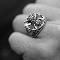 Серебряное кольцо "Викинг с топорами" 423 ZIPMARKET