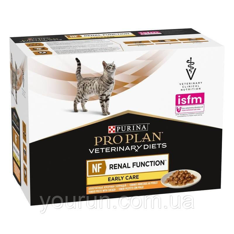 Pro Plan Veterinary Diets NF Renal Function Ear Care-корм кішкам з нирковою недостатністю (поч стадія) 10шт, фото 1