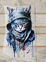 Термоналіпка на одяг  патріотична "Кіт в капюшоні""