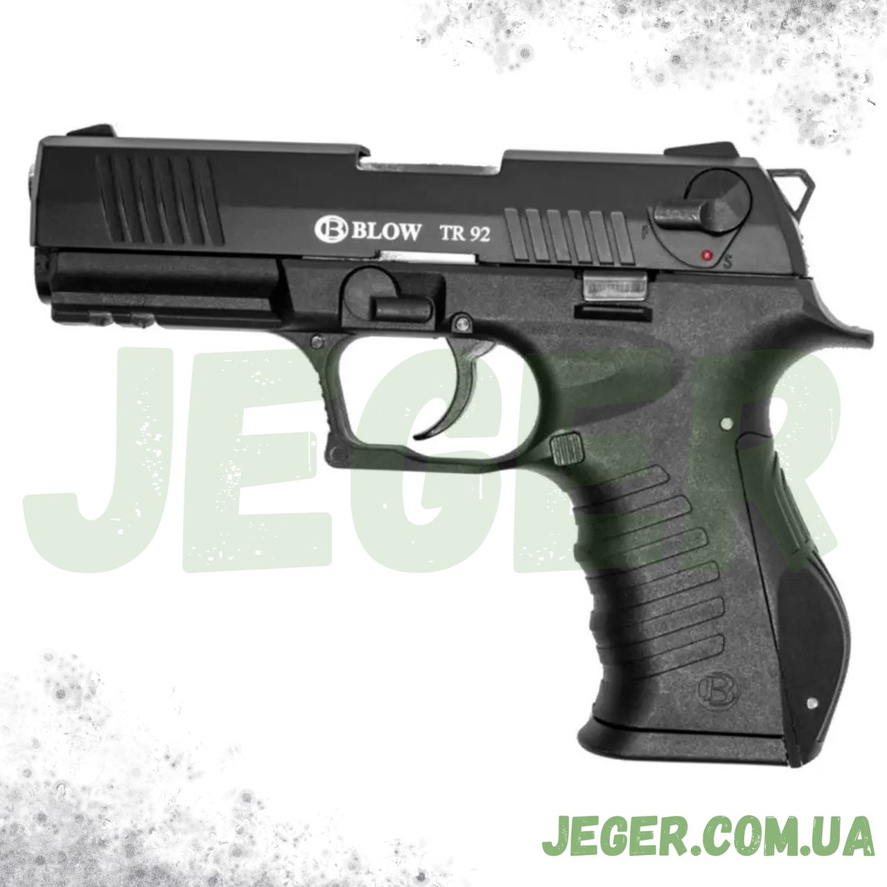 Стартовий сигнальний пістолет Blow TR-92 Black 9мм, Сигнально шумовий пістолет Blow TR-92 чорний для самооборони