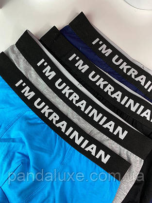 Комплект чоловічих трусів 5 шт. набір боксерки I'm Ukrainian (я українець) у подарунковій упаковці, фото 5