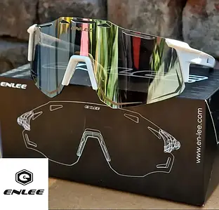 Велосипедні окуляри Enlee E300 високоміцні спортивні окуляри преміальної якості зі змінними лінзами Білий із сірим