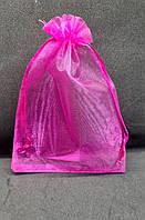 Мешочек малонового 15х20 см из органзы для упаковки, хранения украшений и подарков