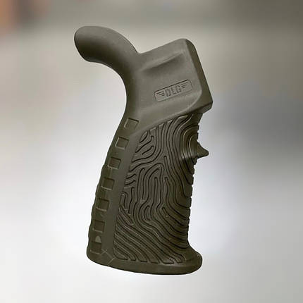 Рукоятка пістолетна для AR15 прогумована DLG TACTICAL (DLG-123-green), Олива, з відсіком, "бобровий хвіст", фото 1