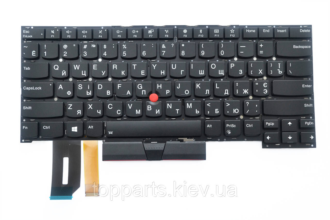 Клавіатура для ноутбуків Lenovo ThinkPad T14S Gen1 без рамки з трекпоінтом, з підсвічуванням UA/US