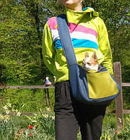 Сумка-переноска сумка слинг двухсторонняя для собак и котов для домашних животных 37х11х23 см