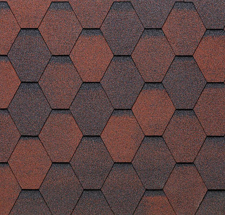 Бітумна черепиця Tegola ECO ROOF HEXAGONAL Shaded Red, фото 1