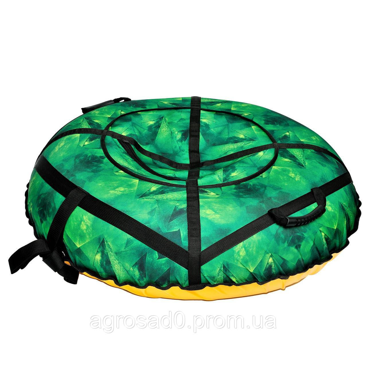 Надувная ватрушка100 см зеленый кристалл" (Оксфорд, ПВХ) пончик для катания с горки AGS - фото 5 - id-p1834838705