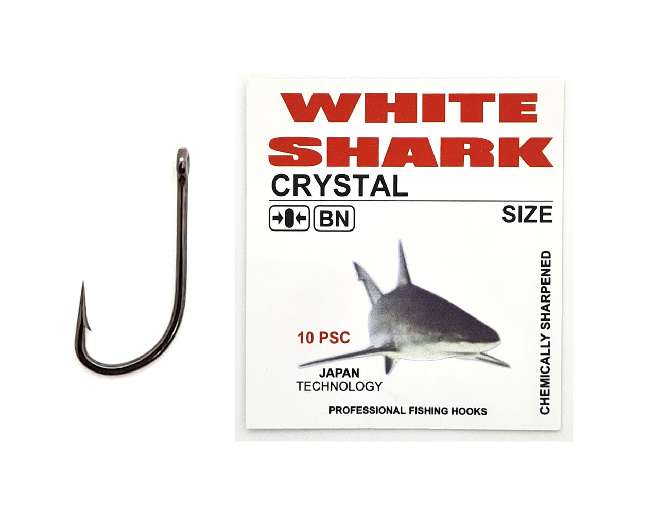 Гачок кований WHITE SHARK CRYSTAL №7 (10 шт) (7 мм) (диам.пров. ⌀ 0.7 мм), фото 1