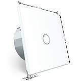 Сенсорний вимикач LIVOLO, білий скляний, прохідний / перехресний, 5А 230В, без нейтралі (VL-C7FC1S-2WP), фото 5