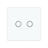 Сенсорна кнопка 2 сенсори Сухий контакт Livolo біле скло (VL-C702IH-11), фото 2