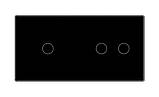 Сенсорний вимикач 3 сенсори (1-2) Livolo чорний скло (VL-C701/C702-12), фото 2