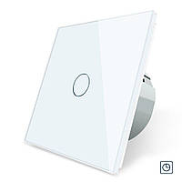 Сенсорний вимикач таймер Вимикач з реле часу Livolo білий скло (VL-C7FC1T-2GWP)