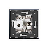 Розетка комп'ютерна RJ-45 і ТВ-розетка Livolo біле скло (VL-C791VC-11), фото 6