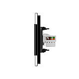 Розетка комп'ютерна подвійна RJ-45 Livolo чорний скло (VL-C792C-12), фото 4
