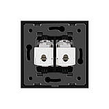 Розетка комп'ютерна подвійна RJ-45 Livolo чорний скло (VL-C792C-12), фото 5